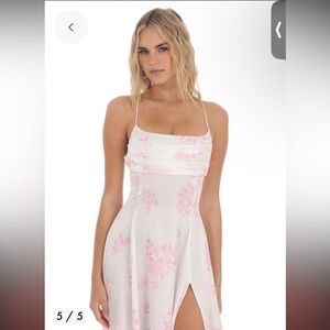 lucy in the sky satin maxi dress